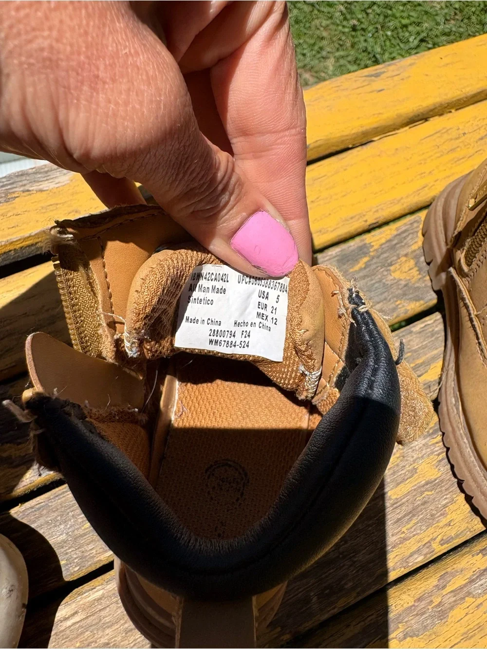 wonder nation Tan Hook-and-Loop Toddler Boots